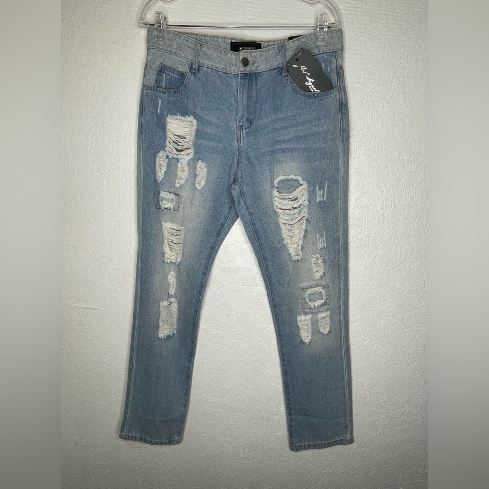 NWT JW Signature Jeans Womens Light Wash Denim Distressed Size Small